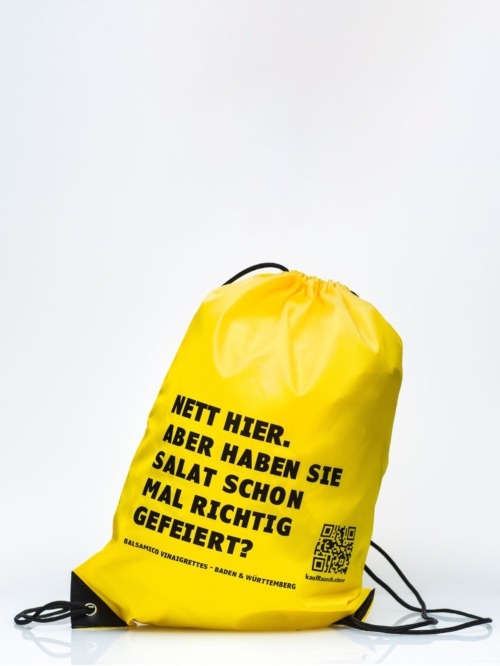 Gelber Turnbeutel THE SÄCK mit Spruch